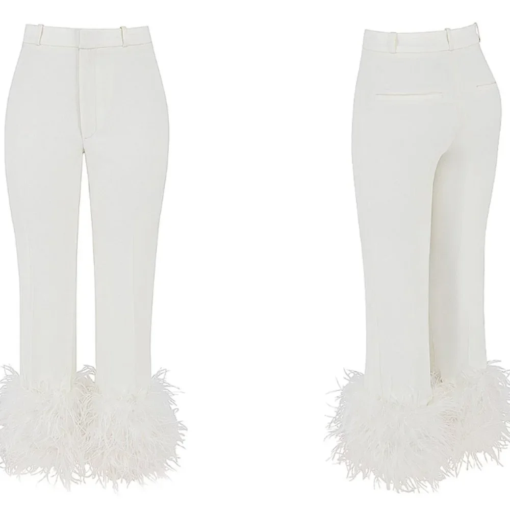 HOUSE OF CB 'Fae' Ivory Hem Trousers NWOT - Picture 11 of 15